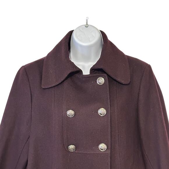 Apt. 9 Jackets & Blazers - Apt 9 Wool Peacoat Womens Size Large Lined Eggplant Career Office Winter Wear